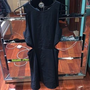 black dress with side cut outs